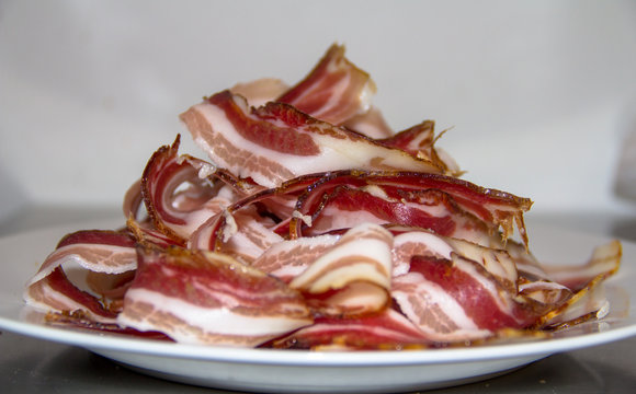 Delicious Bacon sliced for eating
