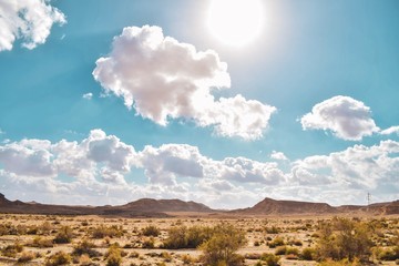 View of Negev Desert, Israel. Landscape, travel, mountain, canyon background