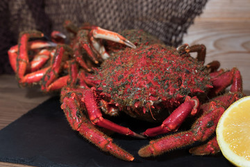 galician crab from the estuary, wild fresh seafood