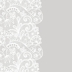 Seamless lace border. Invitation card.