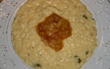 Risotto al Castelmagno con riduzione di pere