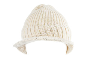 White Wool Beanie Hat Cap