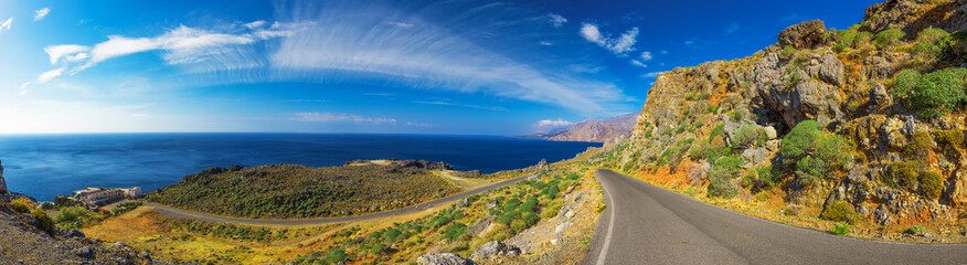 Fototapeta na wymiar Road on Creta island, Greece, Europe.