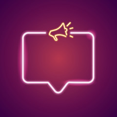 Blank neon light announcement poster template