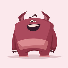 Funny cute monster characters. Cartoon vector illustration
