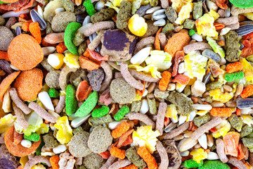 Rodent food mix of grains and seeds