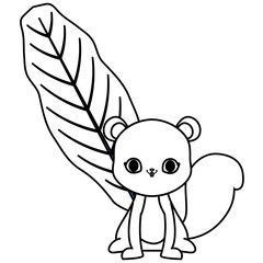 tropical flowers and cute animals design