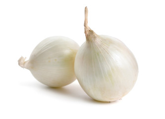 Fototapeta premium White onion bulbs isolated on white background