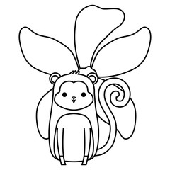 tropical flowers and cute animals design