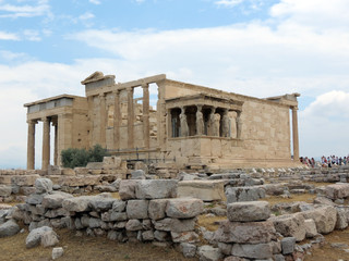 Obraz premium Europe, Greece,Athens,the ruins of the ancient temple is visited by tourists, the Acropolis