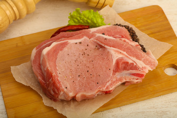 Raw pork cutlet