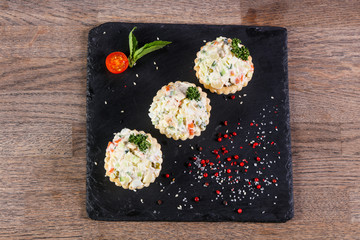 Russian salad canape