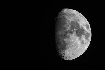 partial moon night sky