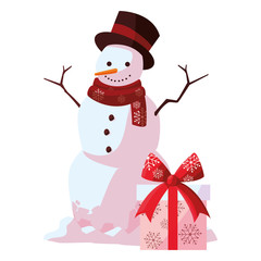Christmas snowman icon