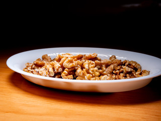 A plate of peeled nuts
