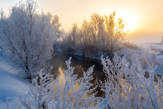 Frosty Sunrise Stream