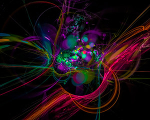 digital abstract fractal, beautiful design, fantasy, disco, party