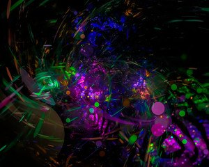 digital abstract fractal, beautiful design, fantasy, disco, party