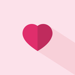 Valentines day card with a flat heart