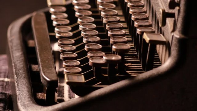 Antique typewriter rotating