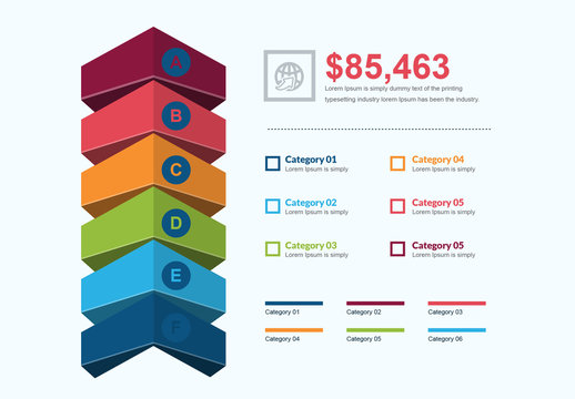 3D Arrow Infographic Layout
