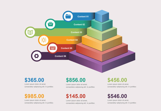 Square Pyramid Infographic Layout