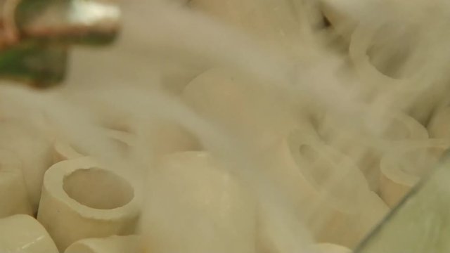 Close-up cylinders in water filter of air purification technology.