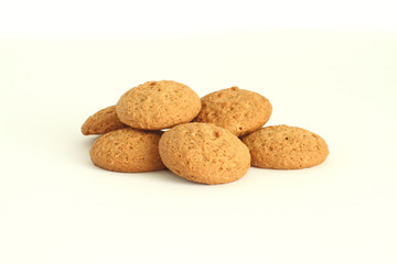 Oat cakes on white background