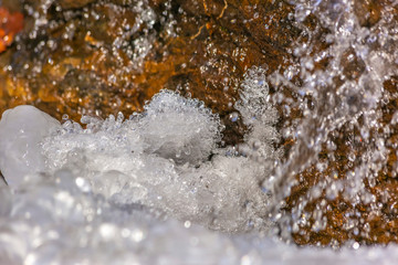 Ice crystals forming in river in Provo