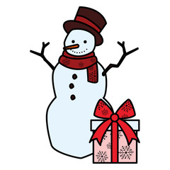 Christmas snowman icon