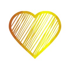 Geomatric hearts love vector icon. Heart icon set vector..Golden low poly style. - Vector