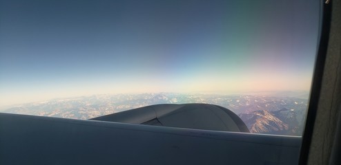 Fototapeta na wymiar airplane window sight