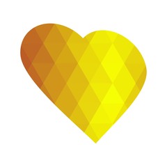 Geomatric hearts love vector icon. Heart icon set vector..Golden low poly style. - Vector
