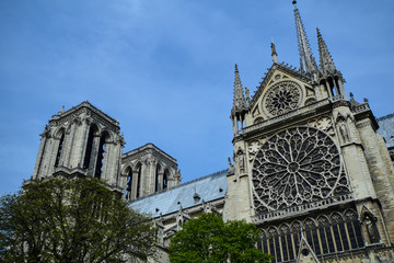 The iconic Cathedral of Notre Dame de Paris on the Ile de la Cite
