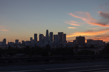 Fototapeta na wymiar Los Angeles al tramonto