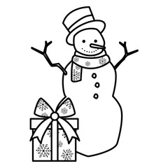 Christmas snowman icon