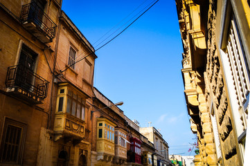 Narrow street with old buildings