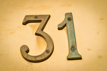 Thirty one house number
