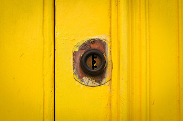 old wooden door lock