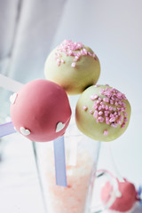 sweet cake pops with sprinkles