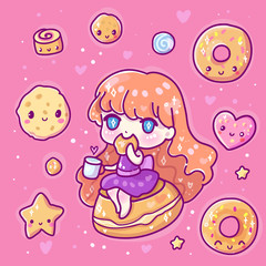 Beautiful greeting card. Vector illustration. Cute Style