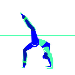 Slim sportive young woman doing fitness and yoga exercises.  Healthy lifestyle. Vector illustration design isolated on white background for t-shirt graphics, icons, posters, print and other uses