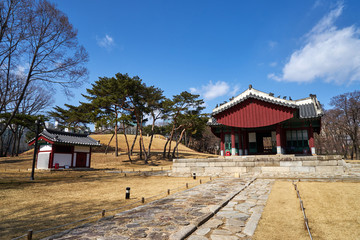 Seonjeongneung Royal Tombs of the Joseon Dynasty located in Gangnam, Korea.
