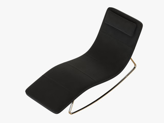 Gray lounger with a pillow on white background 3d rendering