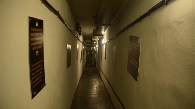 Tirana, Albania, November 01, 2018: Former Nuclear Bunker in Tirana, Albania. Bunker Museum, Bunk' Art. Secret communist-era cold war bunkers. Historic concrete and steel underground bunker. 