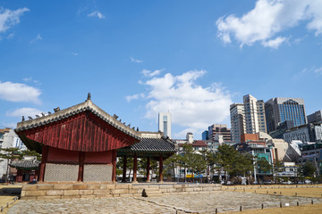 Fototapeta na wymiar Seonjeongneung Royal Tombs of the Joseon Dynasty located in Gangnam, Korea.