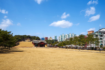 Seonjeongneung Royal Tombs of the Joseon Dynasty located in Gangnam, Korea.