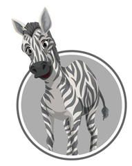 A zebra on sticker banner