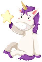 A unicorn character on white background
