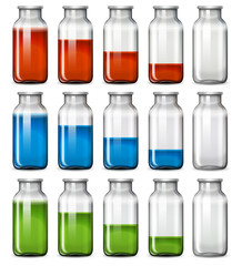 A set of liquid bottle